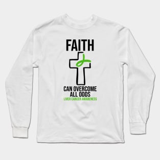 Faith Can Overcome All Odds - Liver Cancer Awareness Long Sleeve T-Shirt